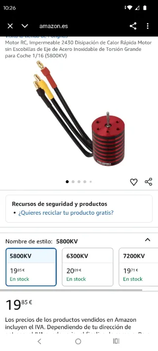 Motor RC 5800KV Impermeable