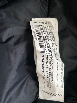 Pull&Bear Parka Negra Hombre