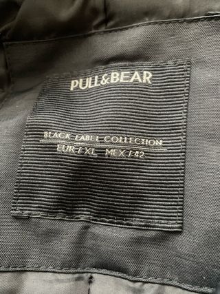 Pull&Bear Parka Negra Hombre