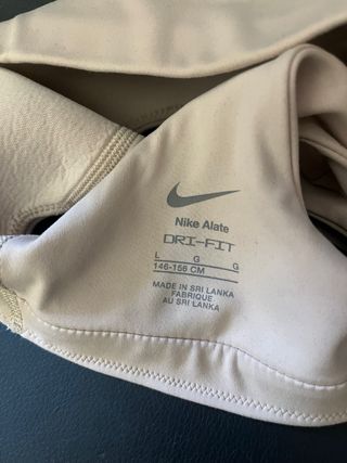Sujetador deportivo Nike Talla L Beige