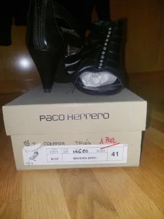 Paco Herrero Sandalias Tacón Negro Talla 41