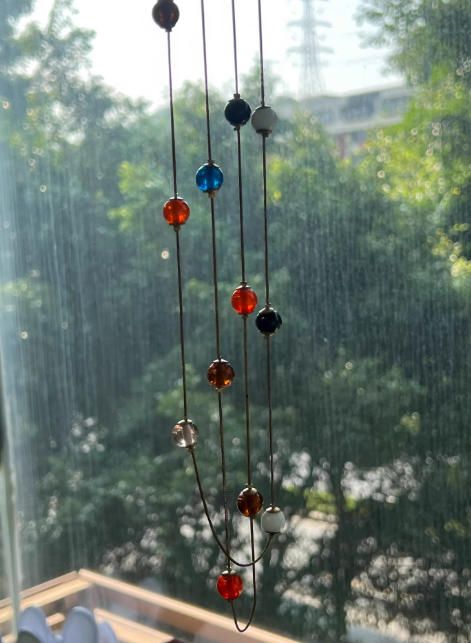 Collar largo cristal multicolor