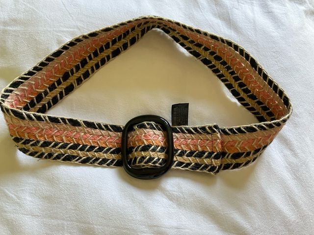 Cinturón Zara Yute Hebilla Acetato Talla 90