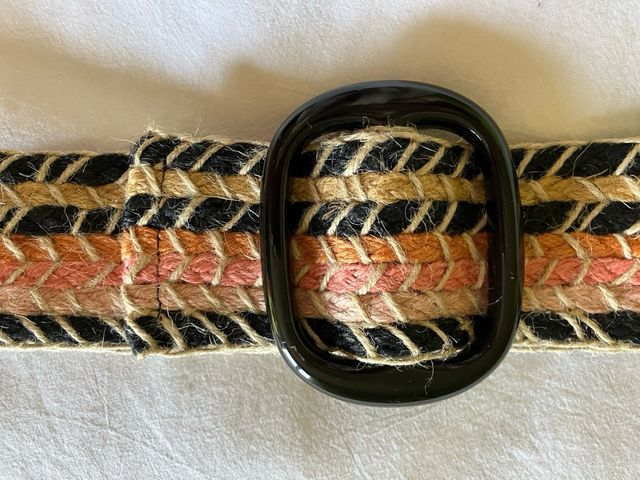 Cinturón Zara Yute Hebilla Acetato Talla 90
