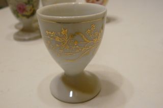 Lote 9 Hueveras Cerámica Antiguas Flores