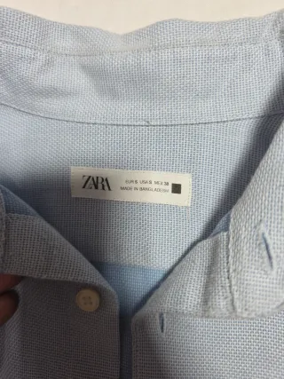 Camicia Zara Uomo Blu Manica Lunga Taglia S