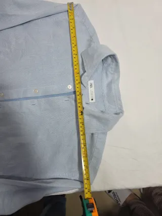 Camicia Zara Uomo Blu Manica Lunga Taglia S