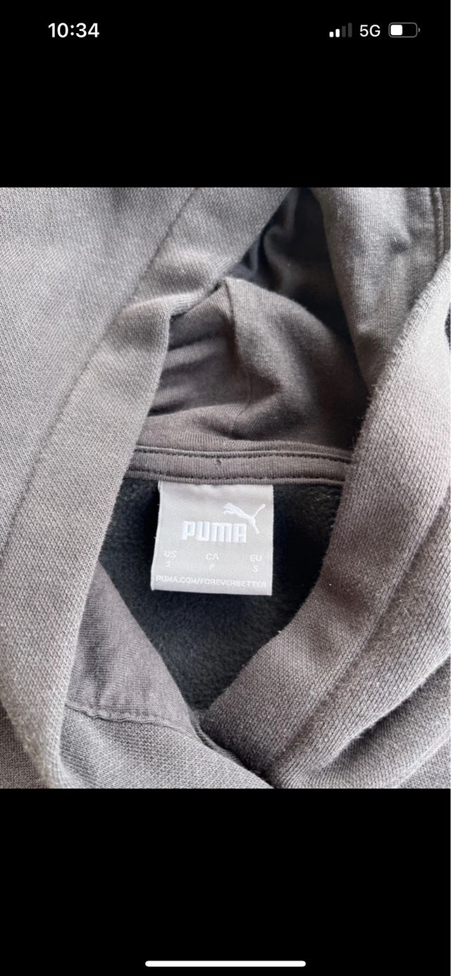 Sudadera Puma Negra con Logo en Mangas