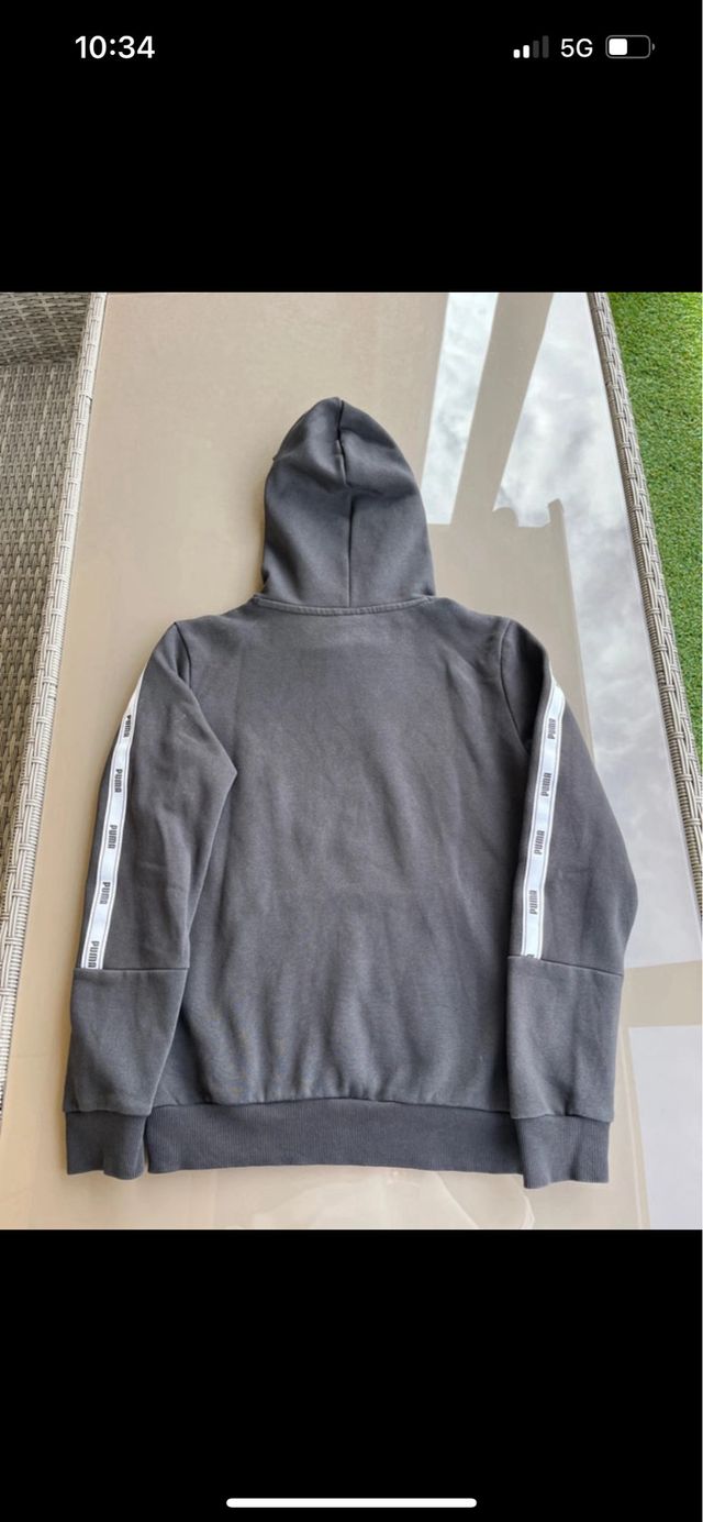 Sudadera Puma Negra con Logo en Mangas