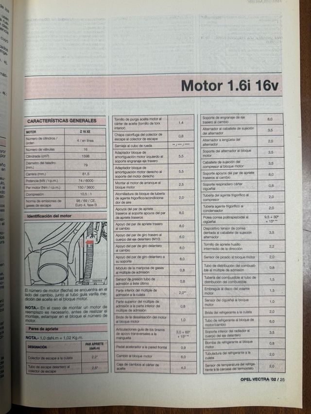manual taller Opel vectra 02