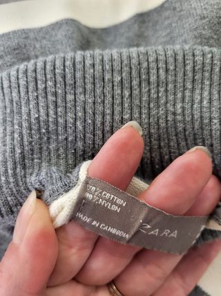 Jersey Zara Cuello Alto Rayas Gris/Blanco Talla M