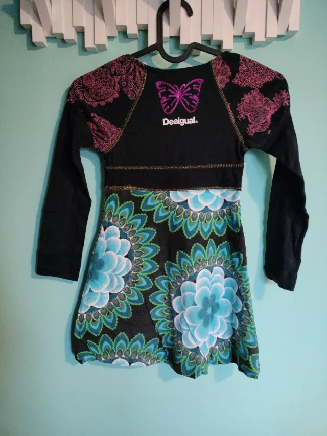 Vestido Desigual niña estampado flores 5/6 años