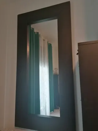 Espejo Grande Madera Marco Negro