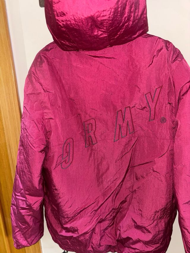 Abrigo Grimey Rosa con Capucha reversible