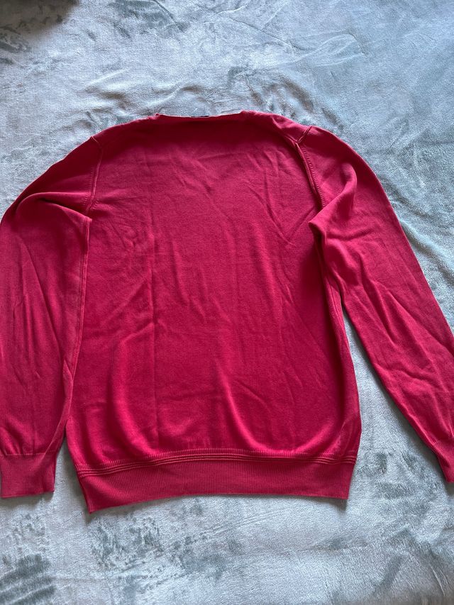 Jersey rosa cuello pico mujer