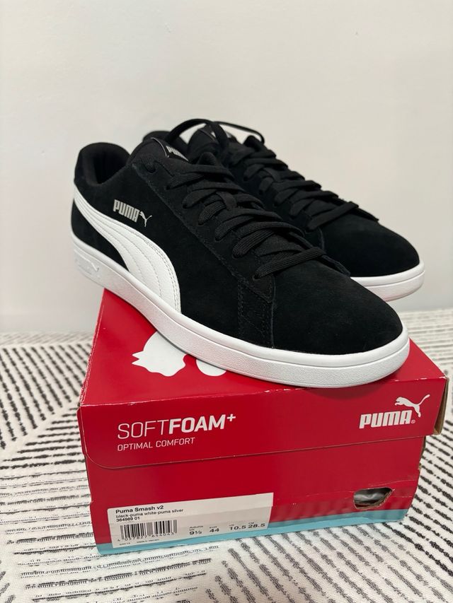 Deportivas Puma Smash V2 Negras y Blancas
