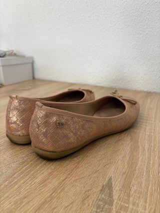 Manoletinas Xti Talla 38 Doradas Rosadas