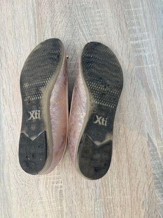 Manoletinas Xti Talla 38 Doradas Rosadas