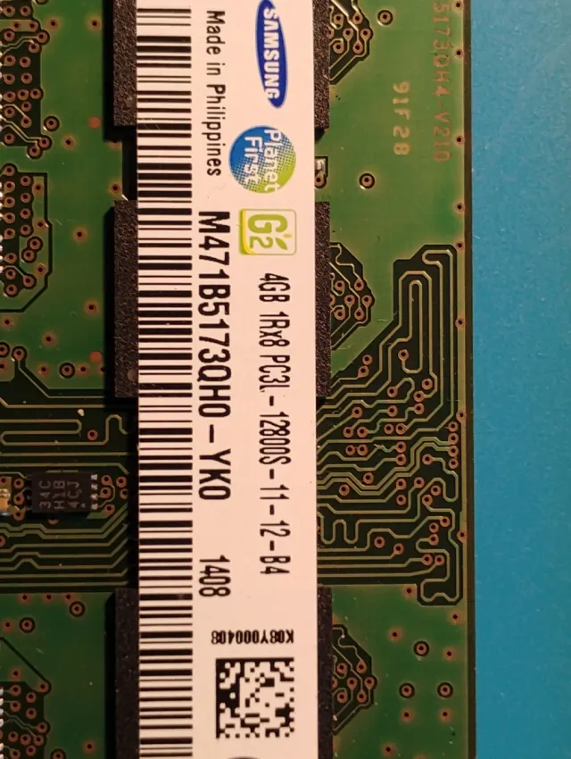 2x 4GB DDR3 PC3L 12800S Módulos RAM Samsung