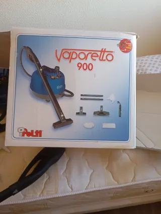 Vaporeta azul con accesorios