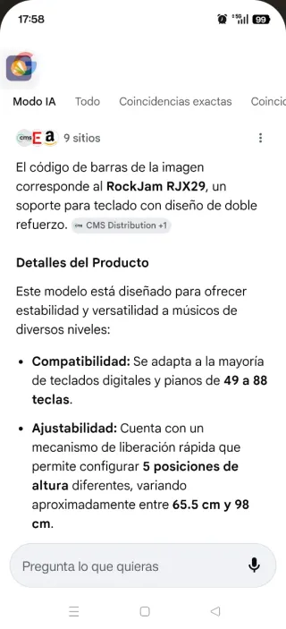 RockJam RJX29 Soporte Teclado nuevo  nunca usado