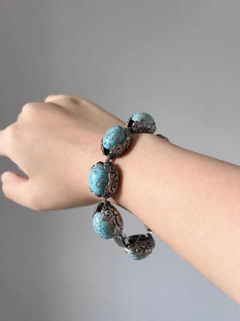 Pulsera Rara Plata Turquesa