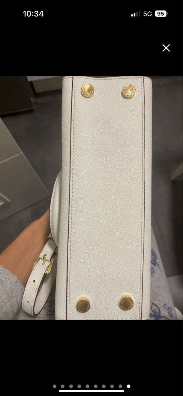 Bolso Michael Kors blanco y dorado