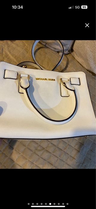 Bolso Michael Kors blanco y dorado