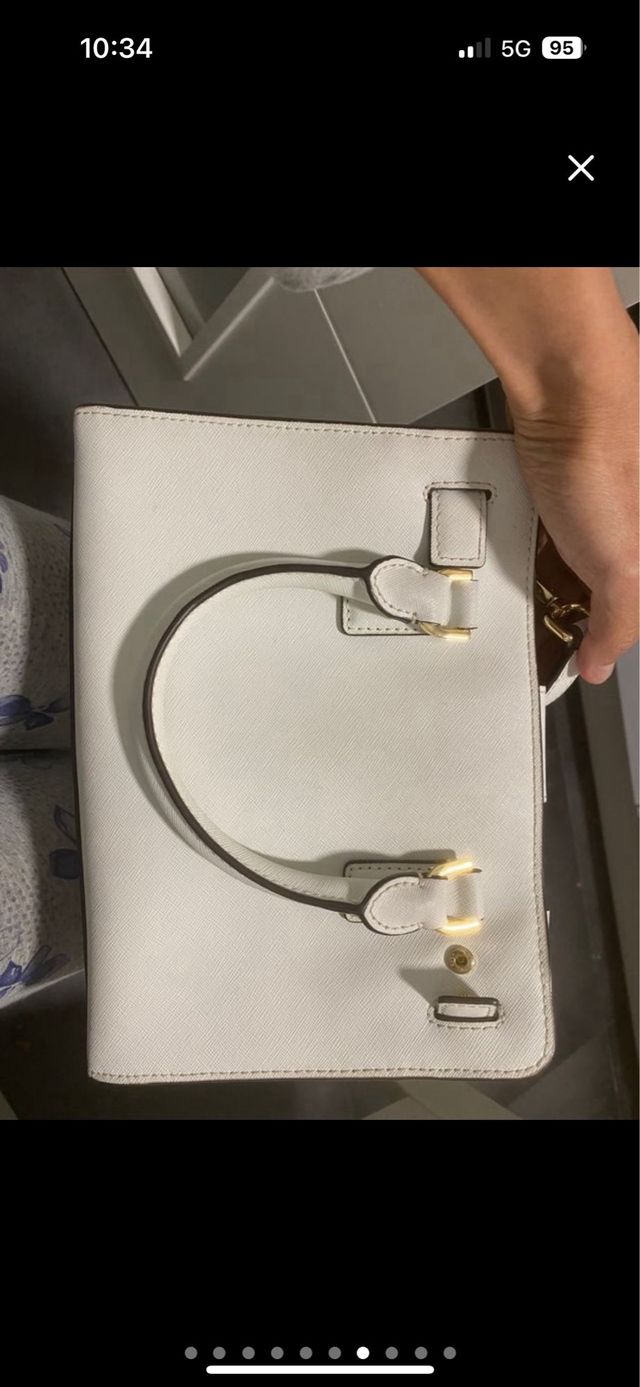 Bolso Michael Kors blanco y dorado