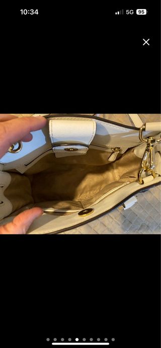 Bolso Michael Kors blanco y dorado