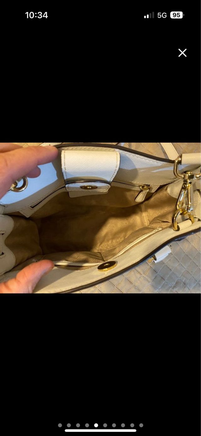 Bolso Michael Kors blanco y dorado