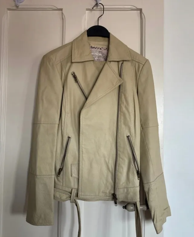 Cazadora de piel  auténtica 10beige