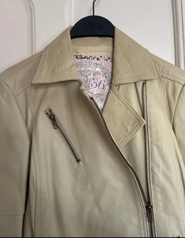 Cazadora de piel  auténtica 10beige