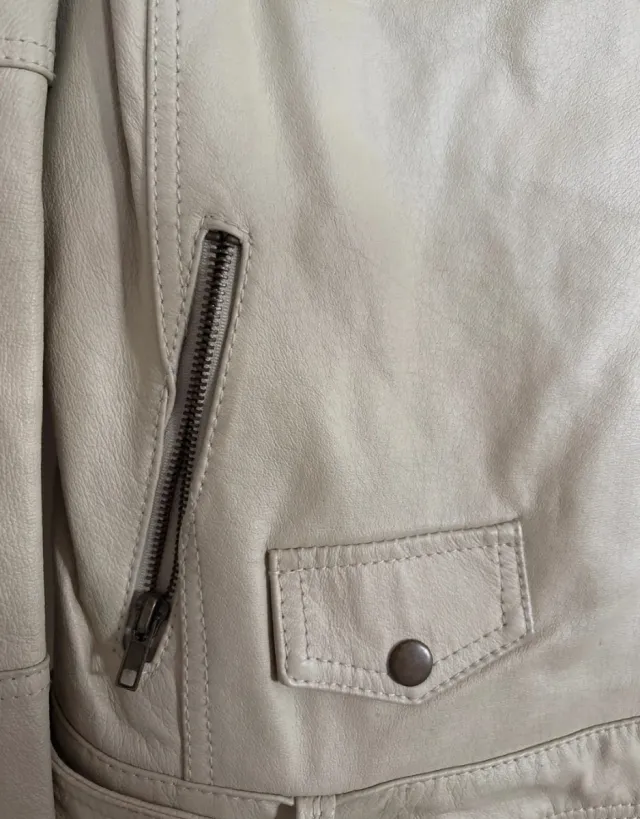 Cazadora de piel  auténtica 10beige