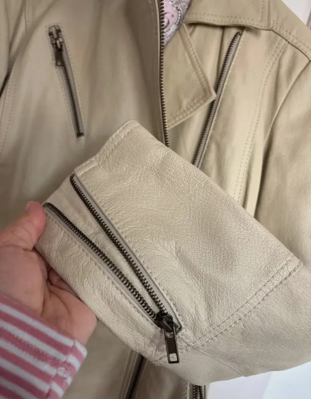 Cazadora de piel  auténtica 10beige