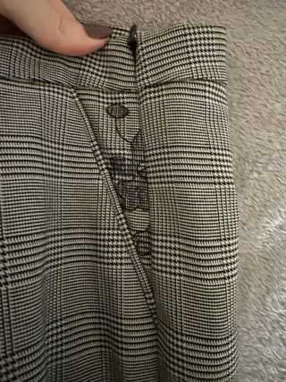 Pantalón vestir cuadros gris