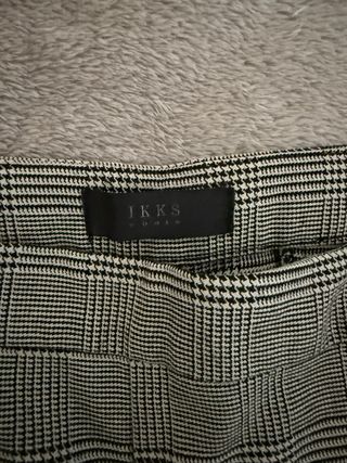 Pantalón vestir cuadros gris