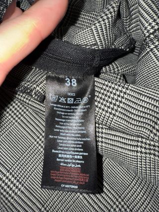 Pantalón vestir cuadros gris