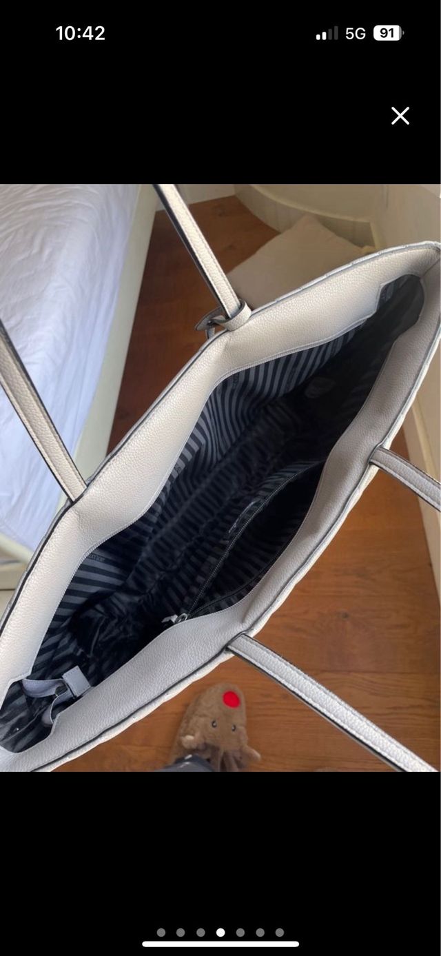 Bolso Grande Victoria's Secret Gris Acolchado