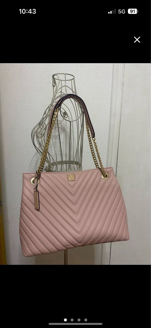Bolso Victoria's Secret Rosa Grande Acolchado