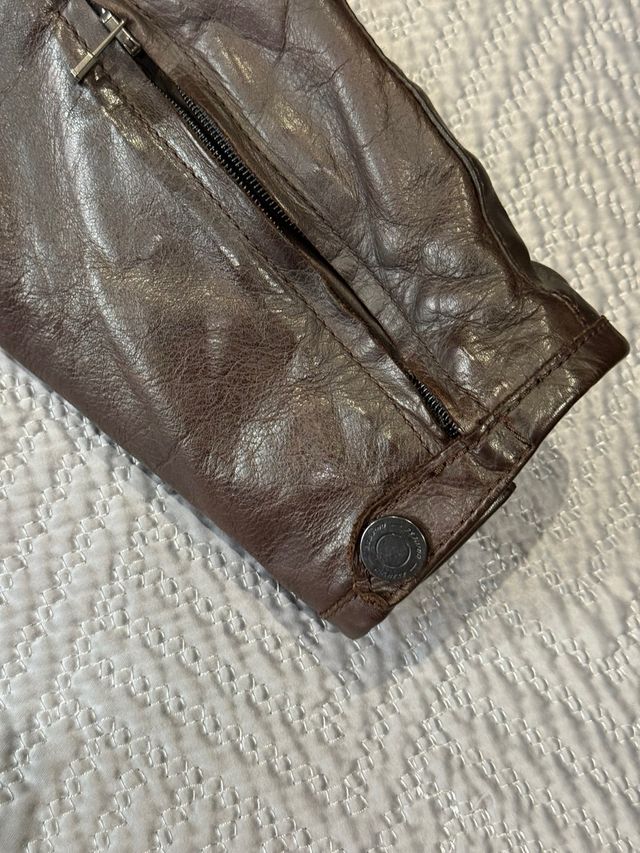 Chaqueta moto de piel DAINESE marrón