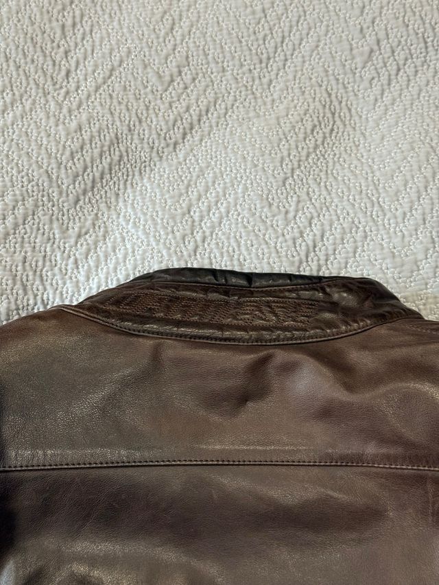 Chaqueta moto de piel DAINESE marrón