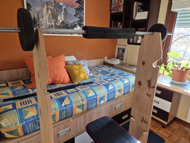 Banco de pesas y soporte para barra