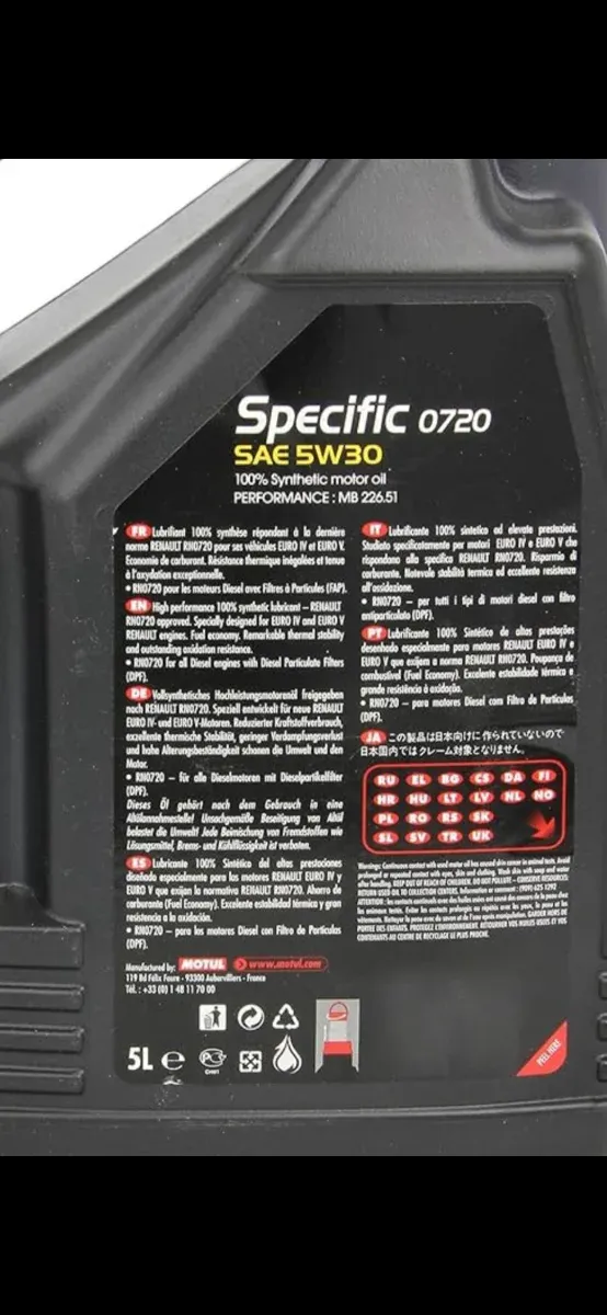 Aceite Motul Specific RN0720 5W30 5L