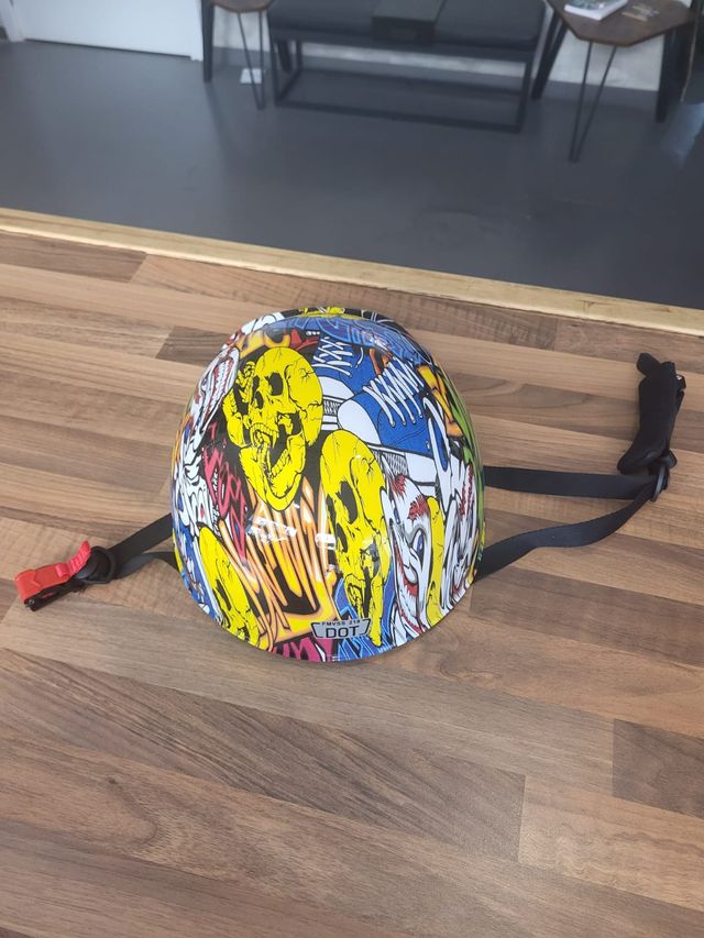 Casco retro de diseño cara abierta