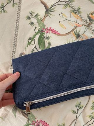 Bolso cartera denim acolchado