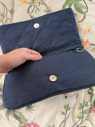 Bolso cartera denim acolchado