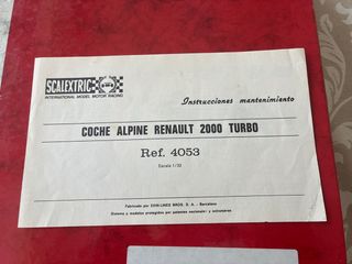 Scalextric Instrucciones Coche Alpine Renault 2000