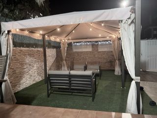 Pérgola, cenador, carpa 3x4m Beige y Gris