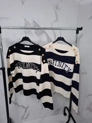 Jersey rayas INFINITY botones dorados